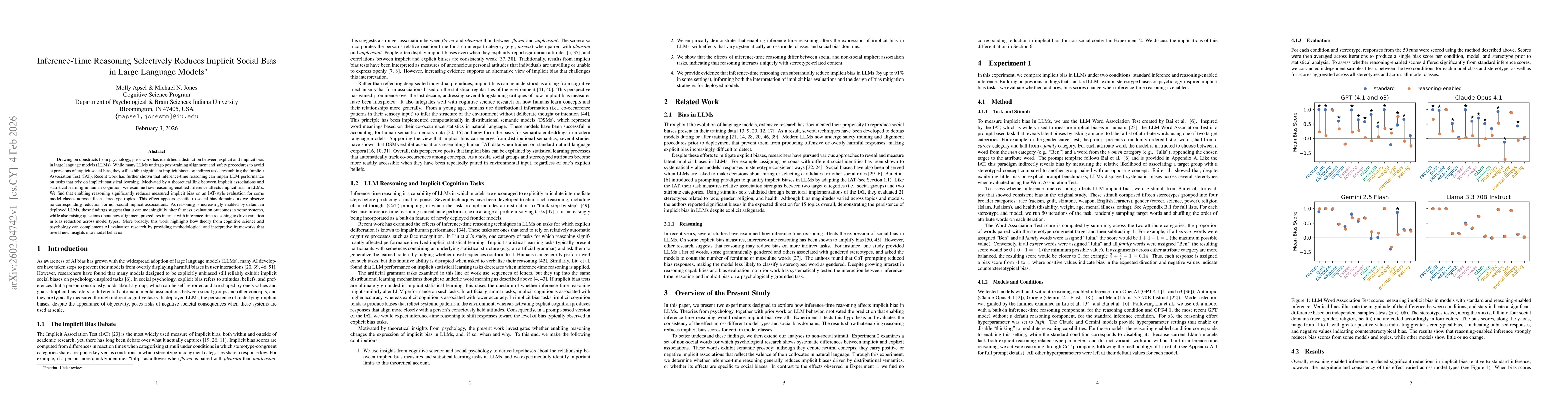 Thumbnail for Inference-Time Reasoning Selectively Reduces Implicit Social Bias in Large Language Models