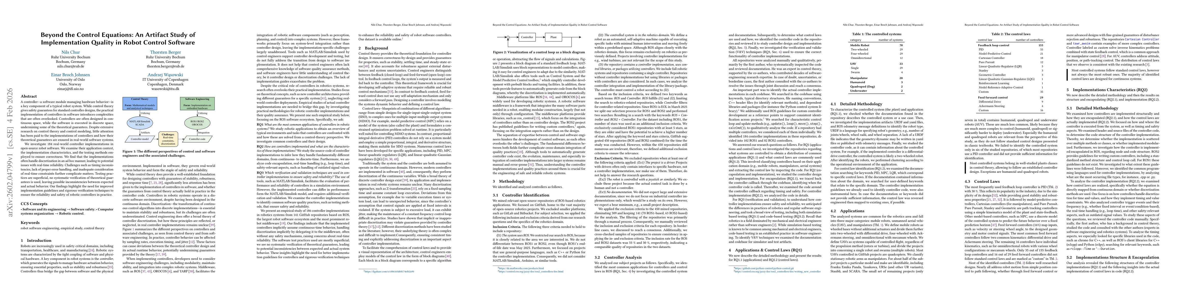 Thumbnail for Beyond the Control Equations: An Artifact Study of Implementation Quality in Robot Control Software