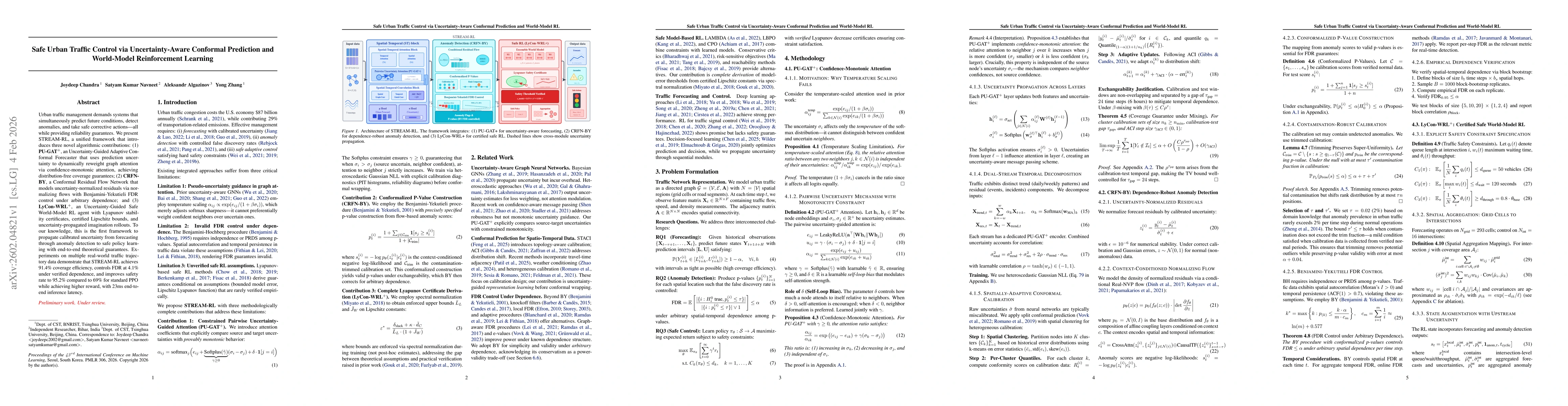 Thumbnail for Safe Urban Traffic Control via Uncertainty-Aware Conformal Prediction and World-Model Reinforcement Learning