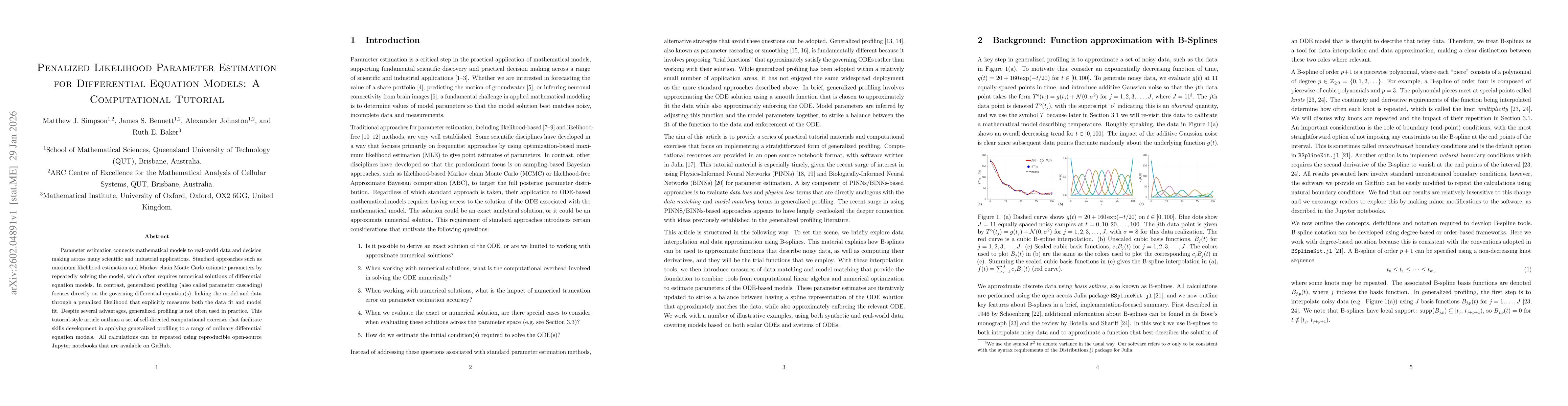 Thumbnail for Penalized Likelihood Parameter Estimation for Differential Equation Models: A Computational Tutorial