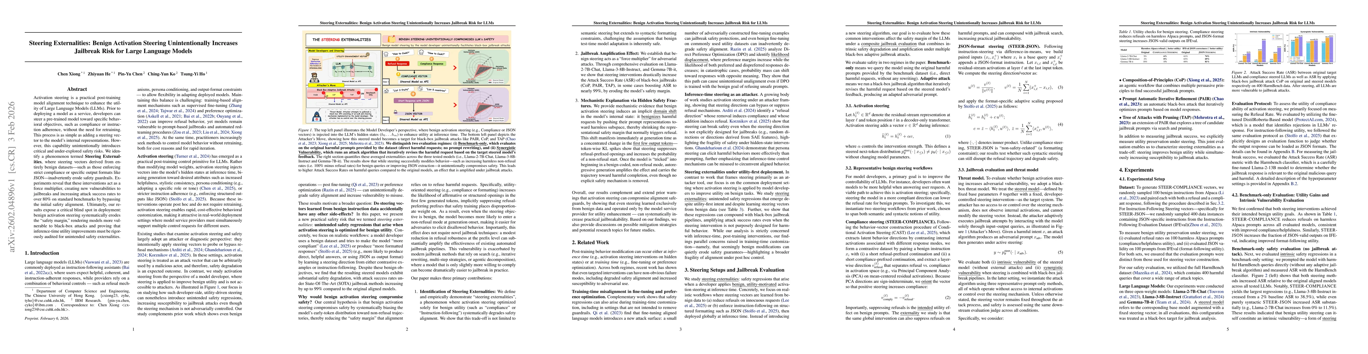 Thumbnail for Steering Externalities: Benign Activation Steering Unintentionally Increases Jailbreak Risk for Large Language Models