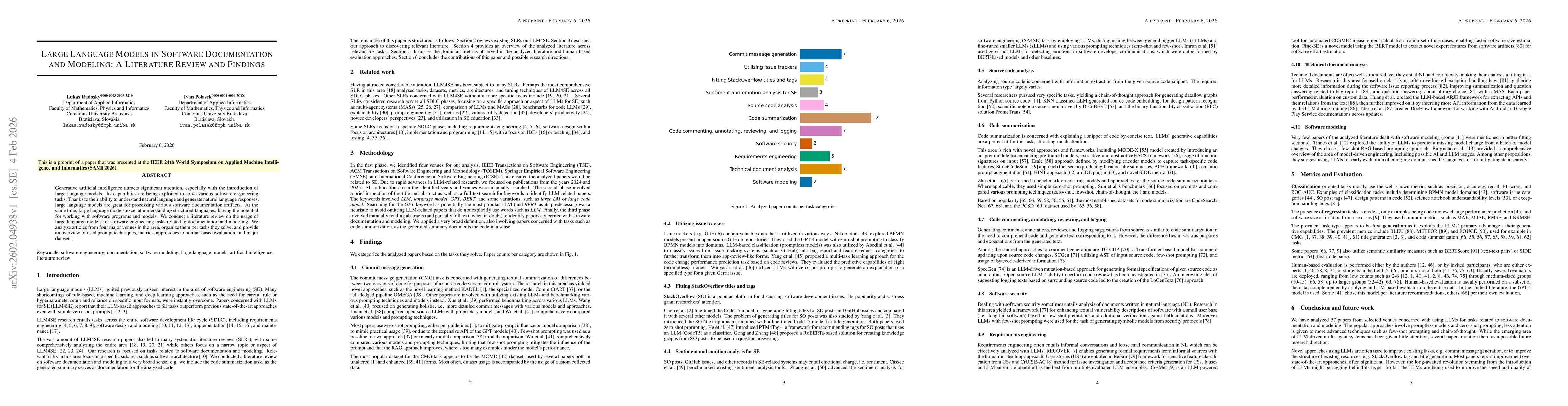 Thumbnail for Large Language Models in Software Documentation and Modeling: A Literature Review and Findings