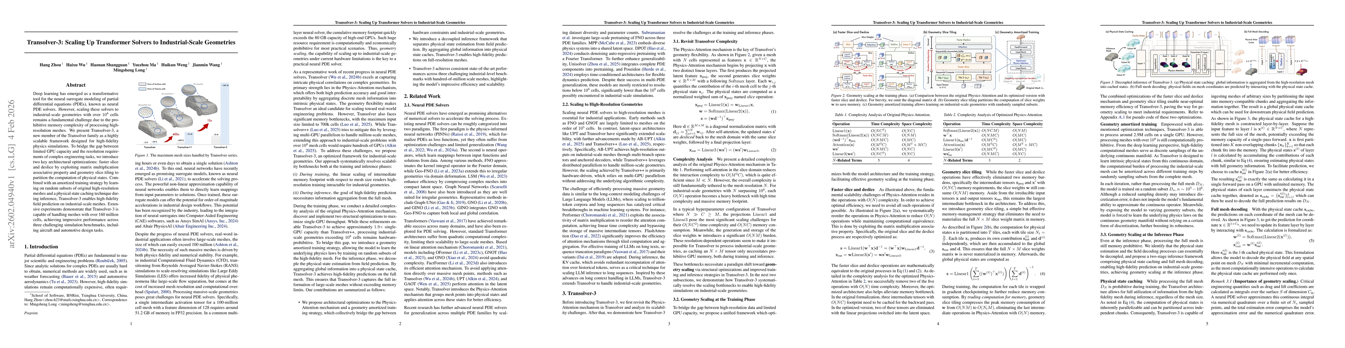 Thumbnail for Transolver-3: Scaling Up Transformer Solvers to Industrial-Scale Geometries
