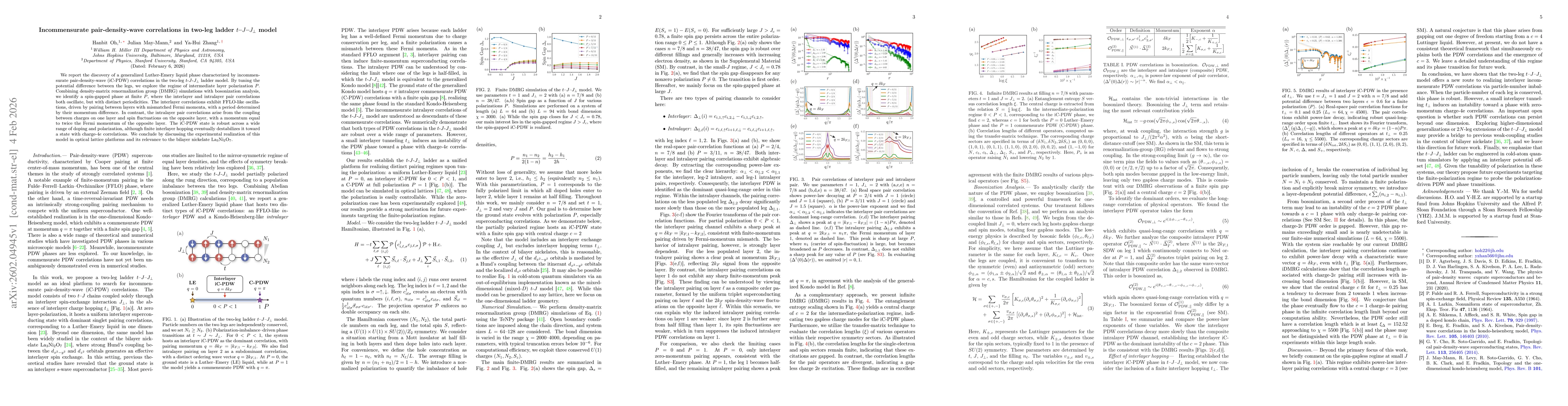 Thumbnail for Incommensurate pair-density-wave correlations in two-leg ladder $t$--$J$--$J_\perp$ model