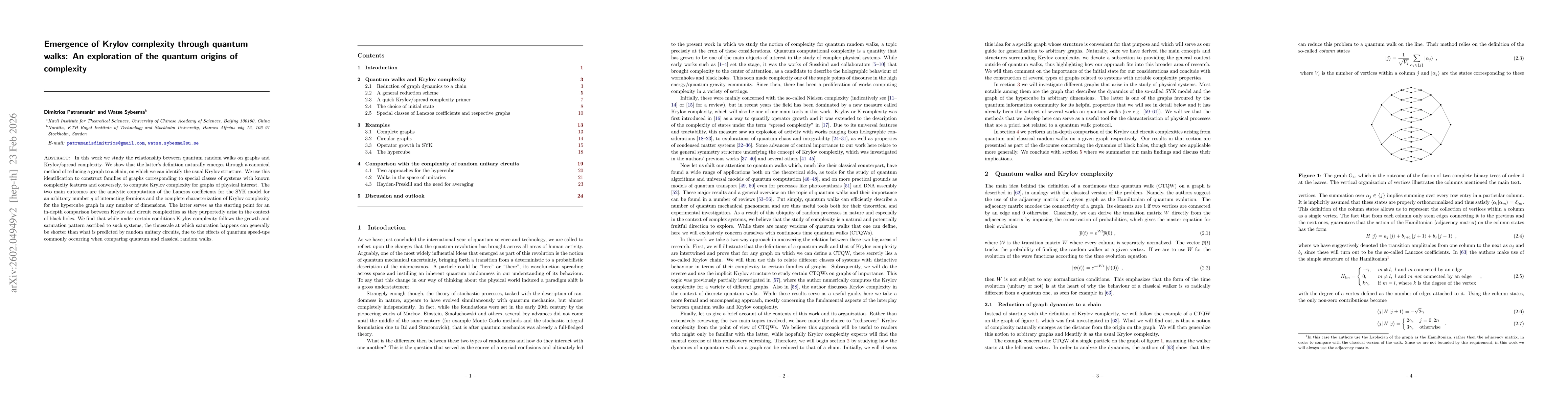Thumbnail for Emergence of Krylov complexity through quantum walks: An exploration of the quantum origins of complexity