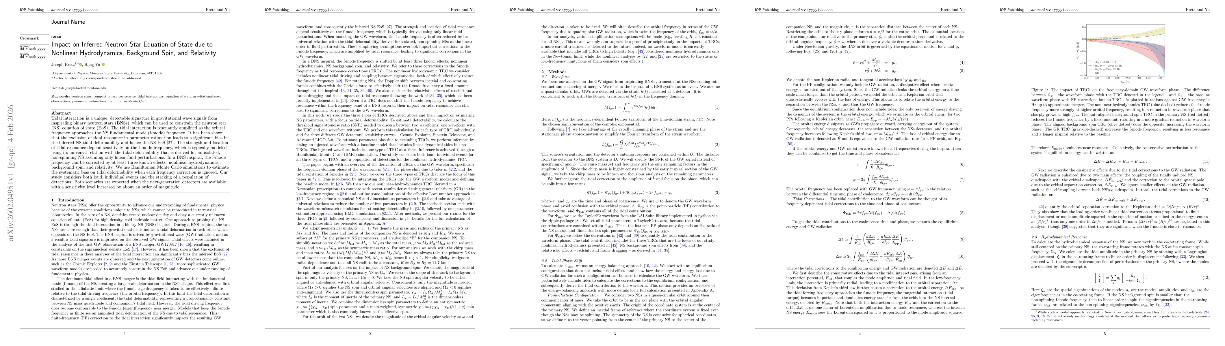 Thumbnail for Impact on Inferred Neutron Star Equation of State due to Nonlinear Hydrodynamics, Background Spin, and Relativity