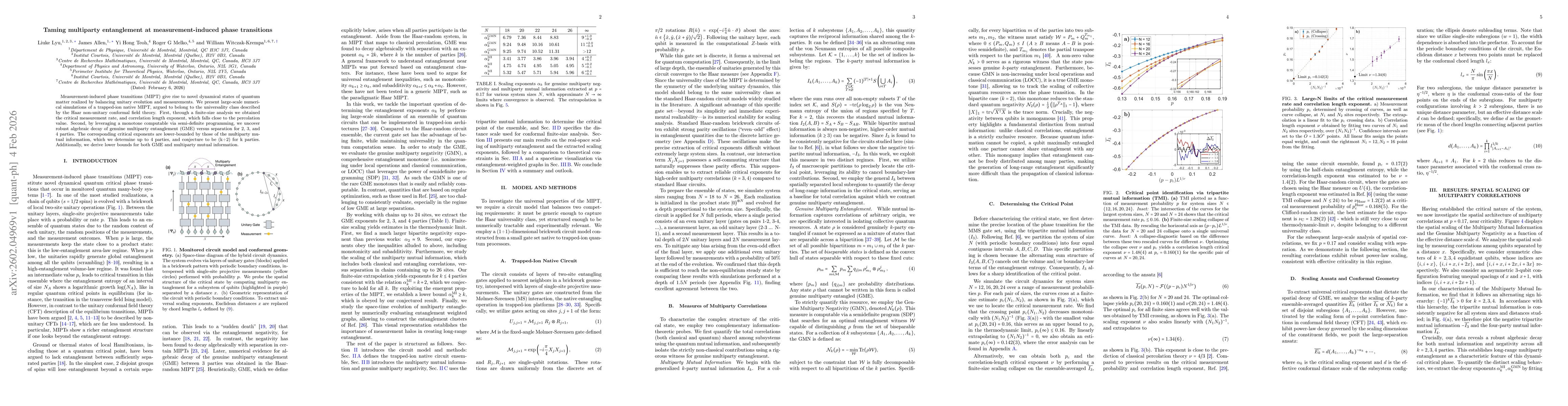 Thumbnail for Taming multiparty entanglement at measurement-induced phase transitions