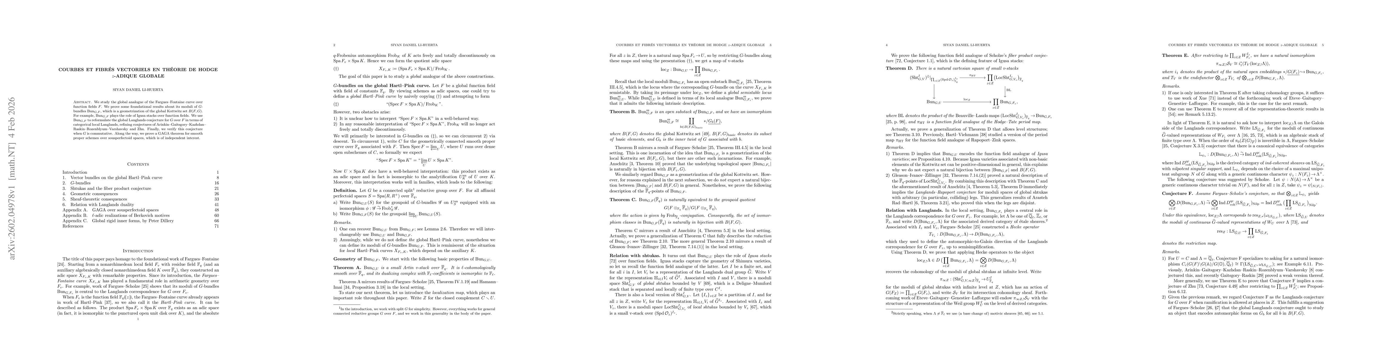 Thumbnail for Courbes et fibrés vectoriels en théorie de Hodge $z$-adique globale