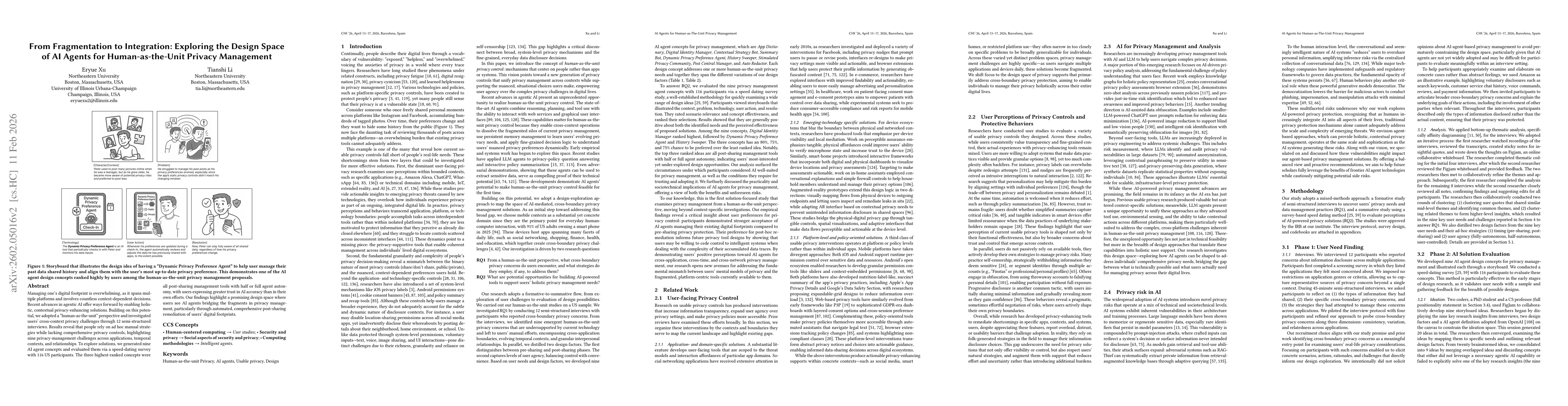 Thumbnail for From Fragmentation to Integration: Exploring the Design Space of AI Agents for Human-as-the-Unit Privacy Management