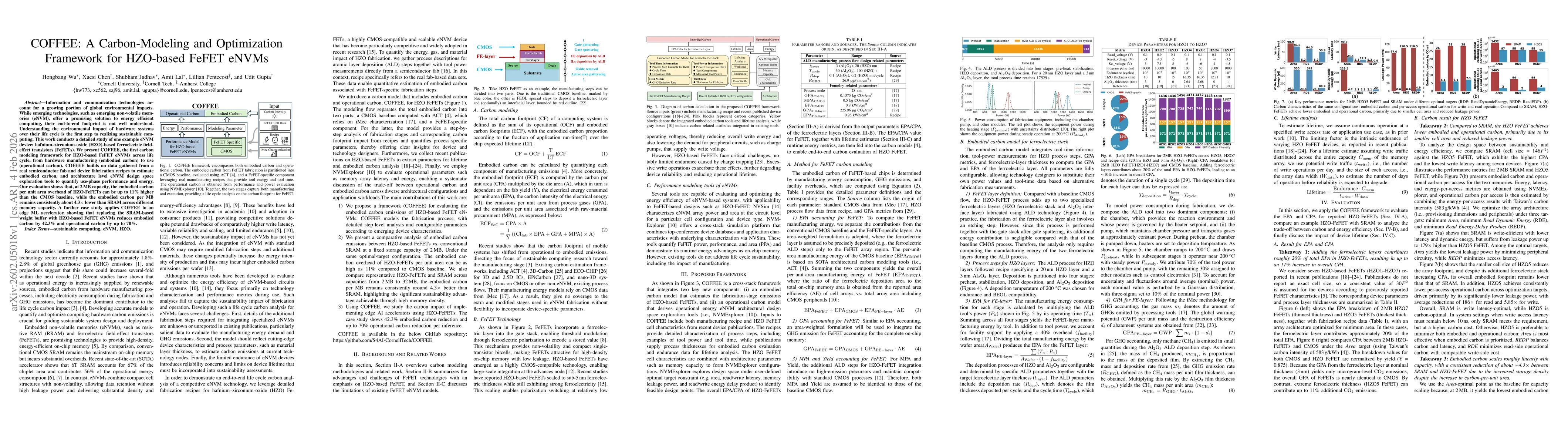 Thumbnail for COFFEE: A Carbon-Modeling and Optimization Framework for HZO-based FeFET eNVMs