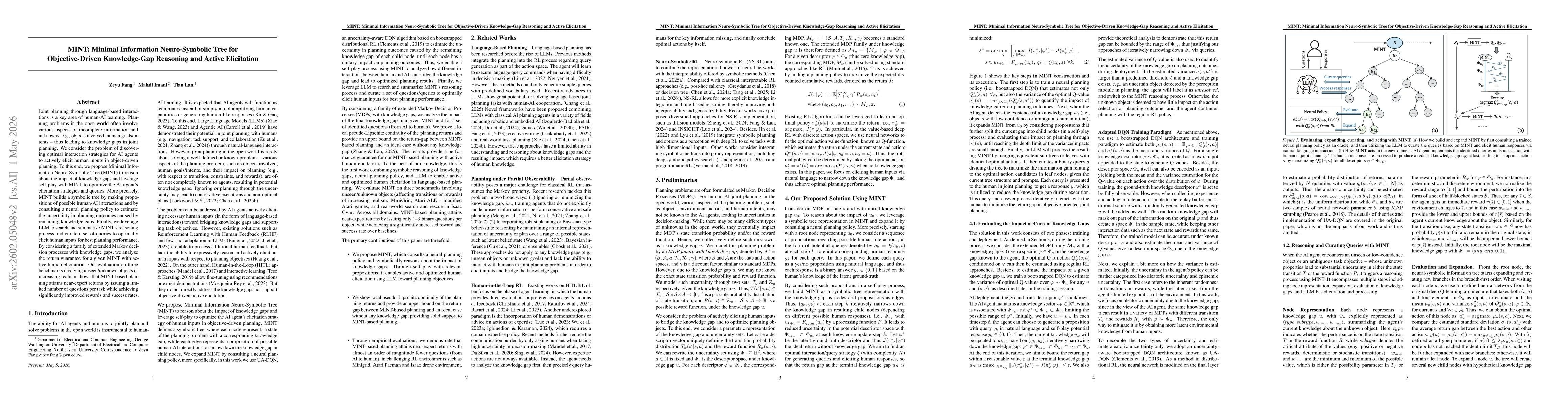 Thumbnail for MINT: Minimal Information Neuro-Symbolic Tree for Objective-Driven Knowledge-Gap Reasoning and Active Elicitation