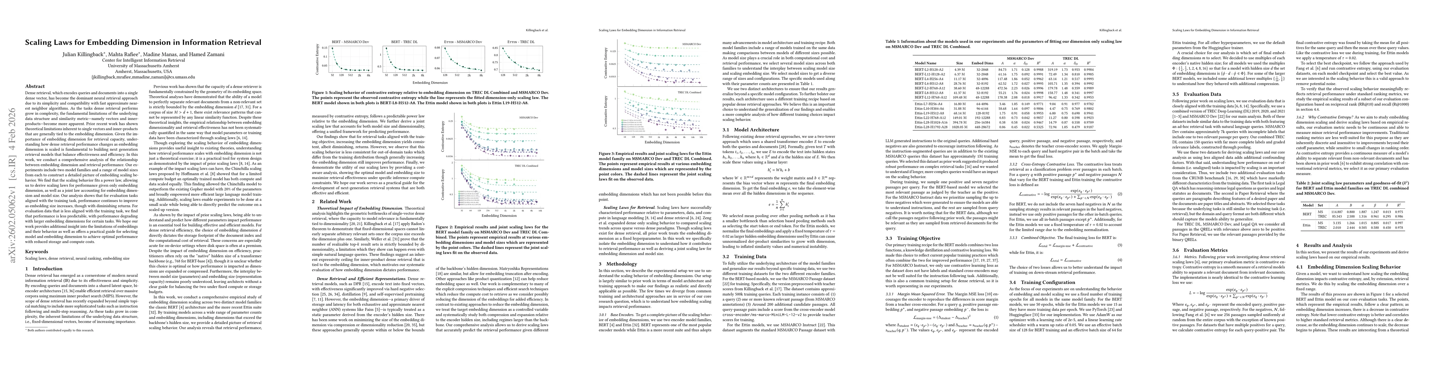 Thumbnail for Scaling Laws for Embedding Dimension in Information Retrieval
