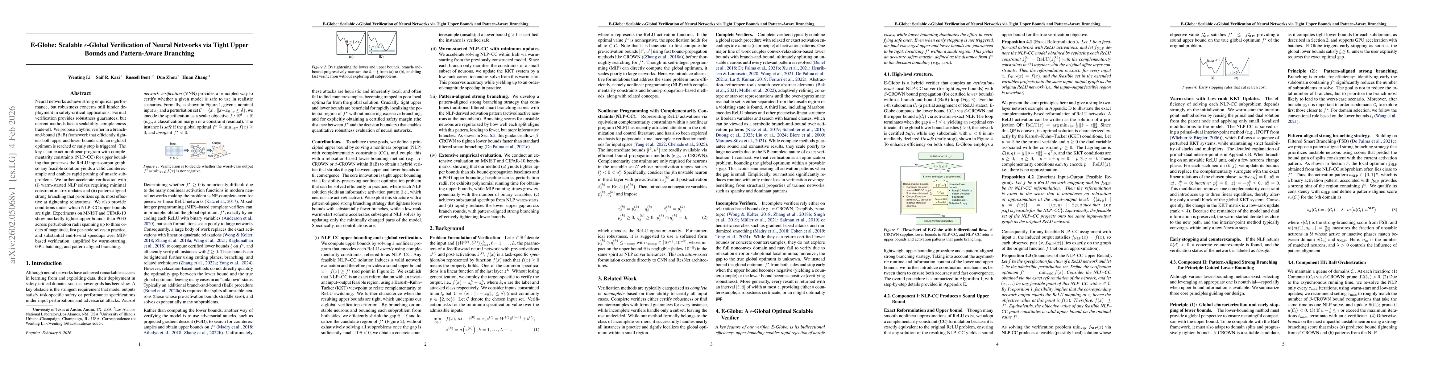 Thumbnail for E-Globe: Scalable $ε$-Global Verification of Neural Networks via Tight Upper Bounds and Pattern-Aware Branching
