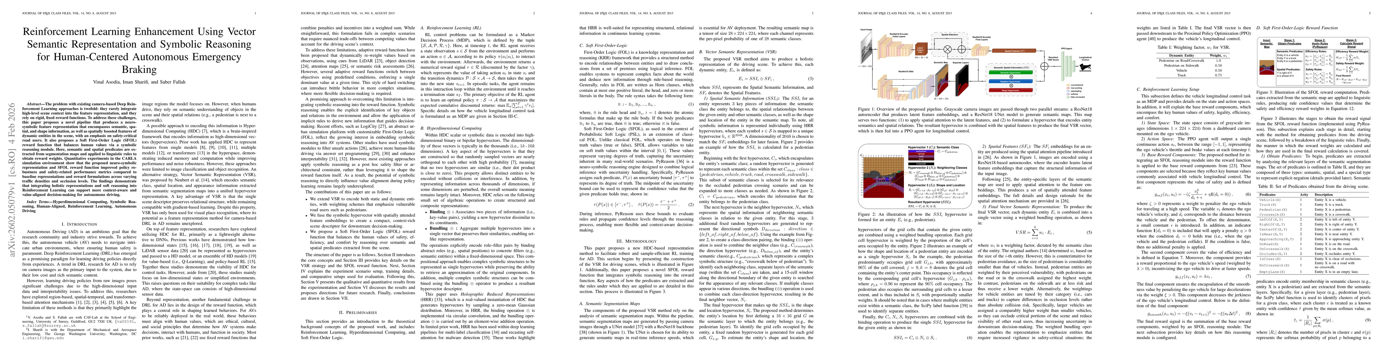 Thumbnail for Reinforcement Learning Enhancement Using Vector Semantic Representation and Symbolic Reasoning for Human-Centered Autonomous Emergency Braking