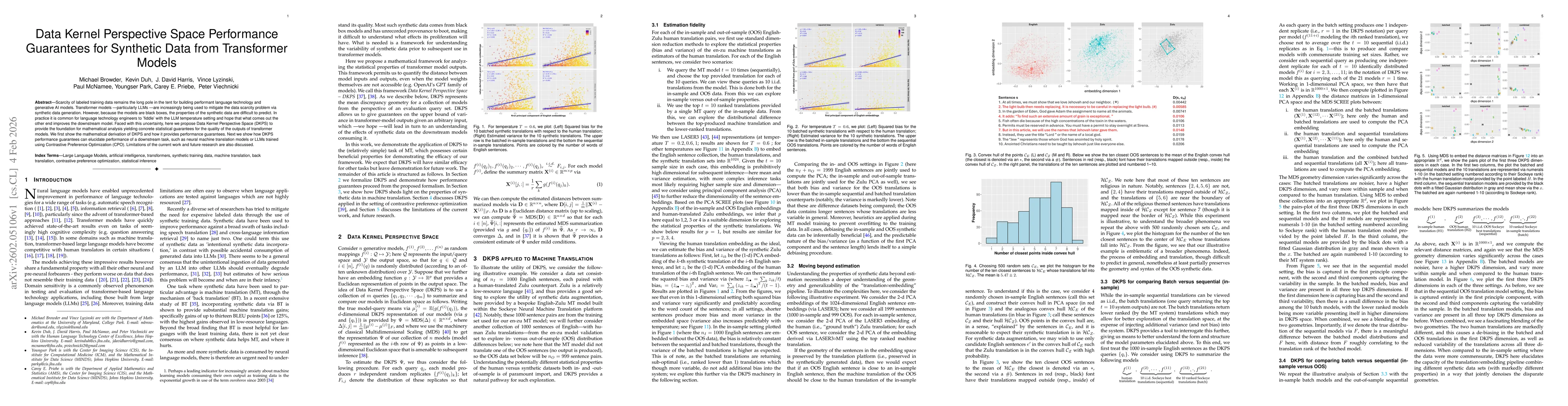 Thumbnail for Data Kernel Perspective Space Performance Guarantees for Synthetic Data from Transformer Models
