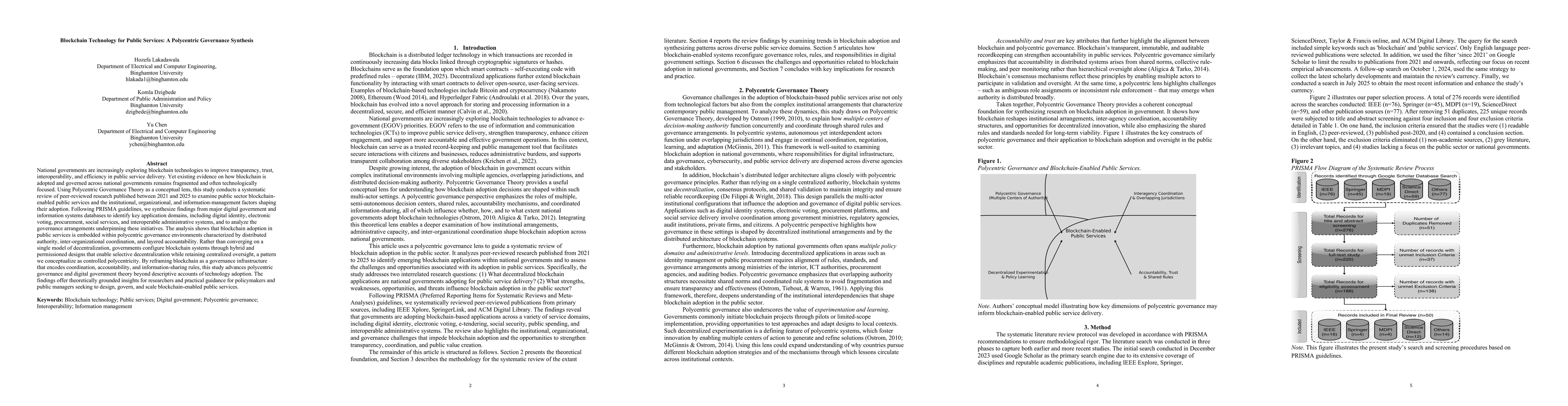Thumbnail for Blockchain Technology for Public Services: A Polycentric Governance Synthesis