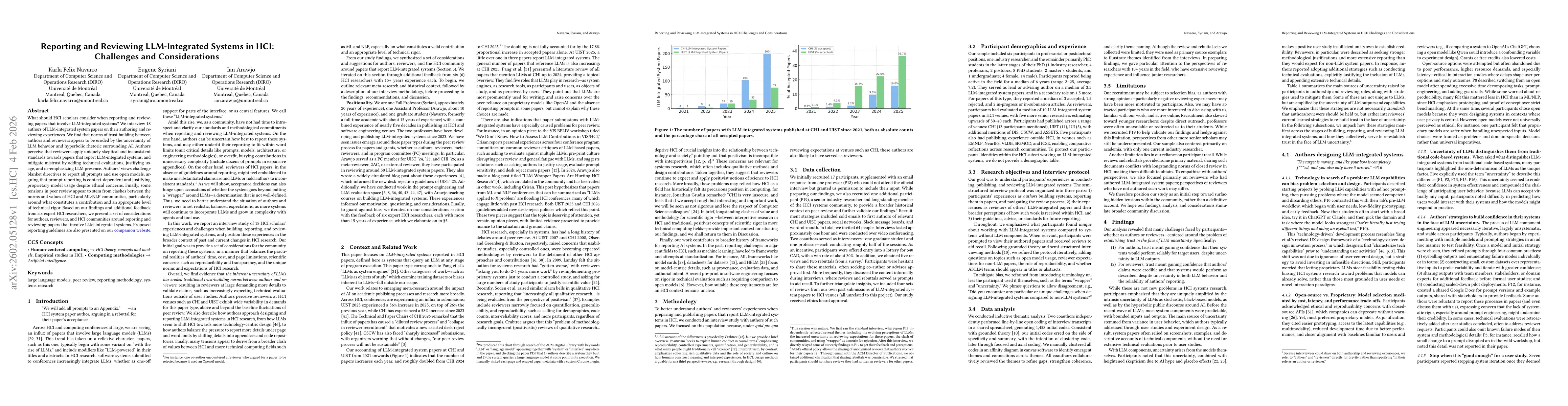 Thumbnail for Reporting and Reviewing LLM-Integrated Systems in HCI: Challenges and Considerations