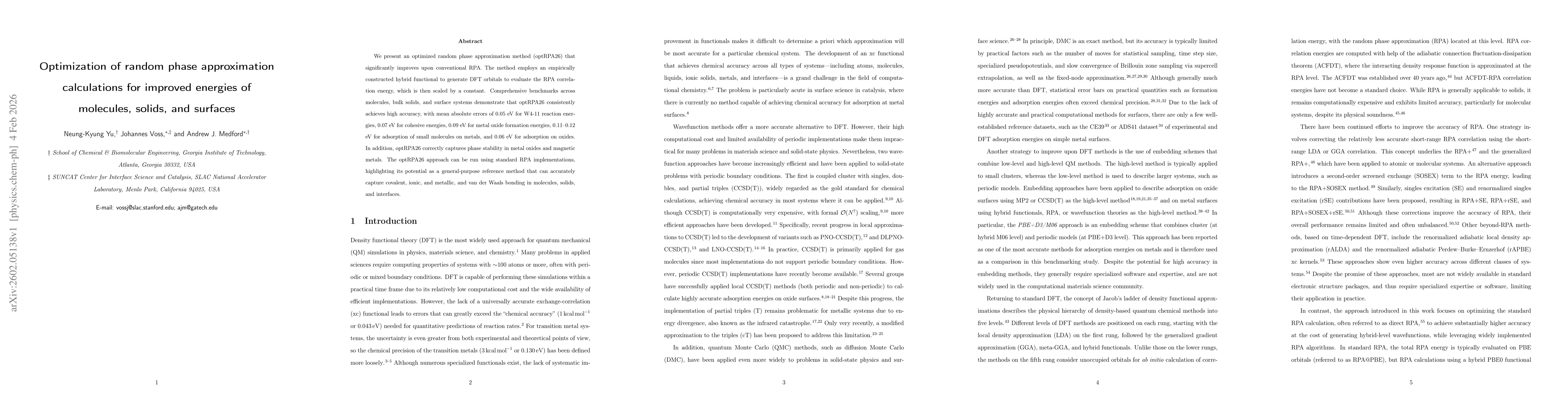 Thumbnail for Optimization of random phase approximation calculations for improved energies of molecules, solids, and surfaces