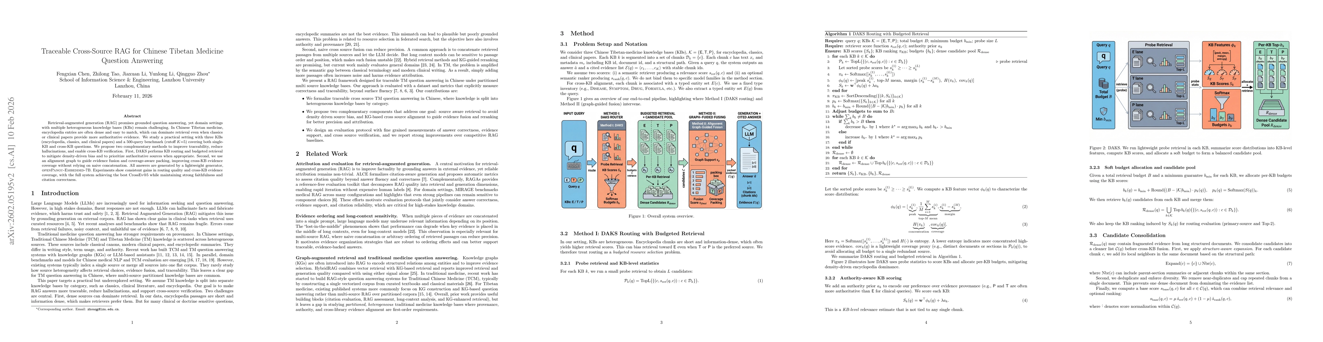 Thumbnail for Traceable Cross-Source RAG for Chinese Tibetan Medicine Question Answering