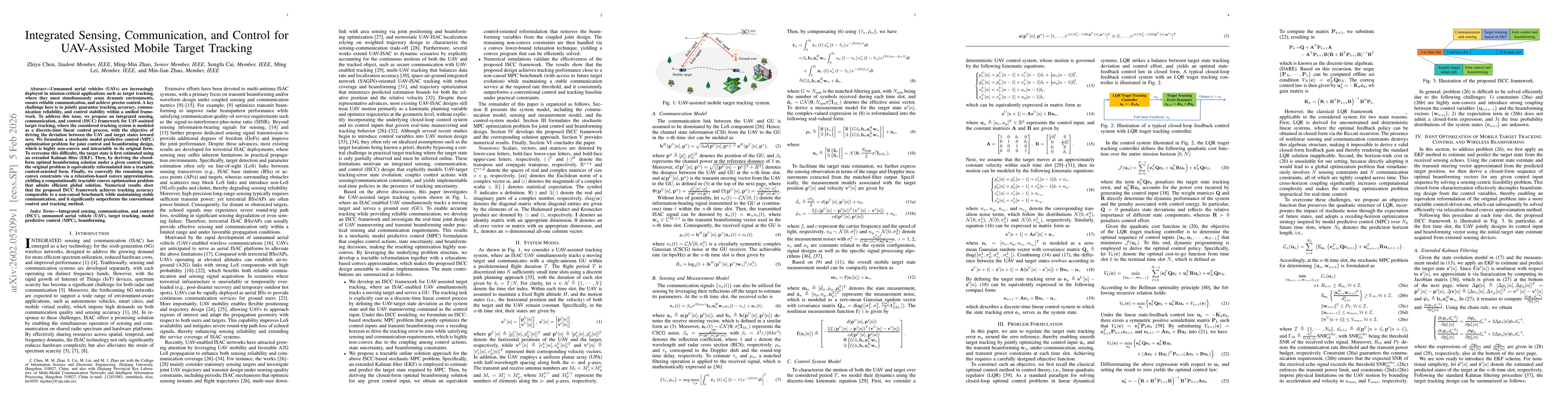 Thumbnail for Integrated Sensing, Communication, and Control for UAV-Assisted Mobile Target Tracking