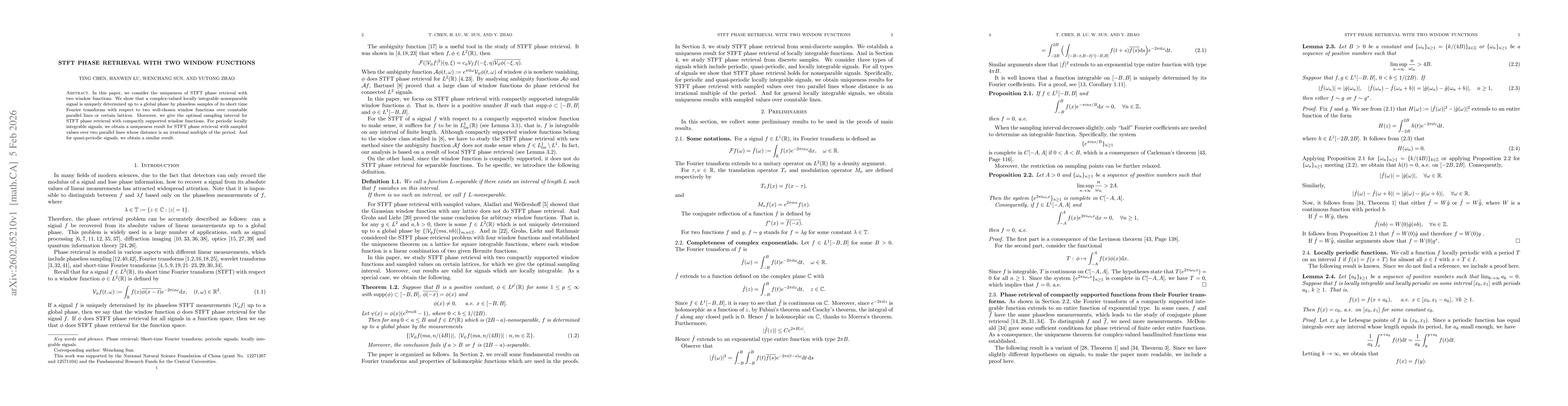 Thumbnail for STFT Phase Retrieval with Two Window Functions