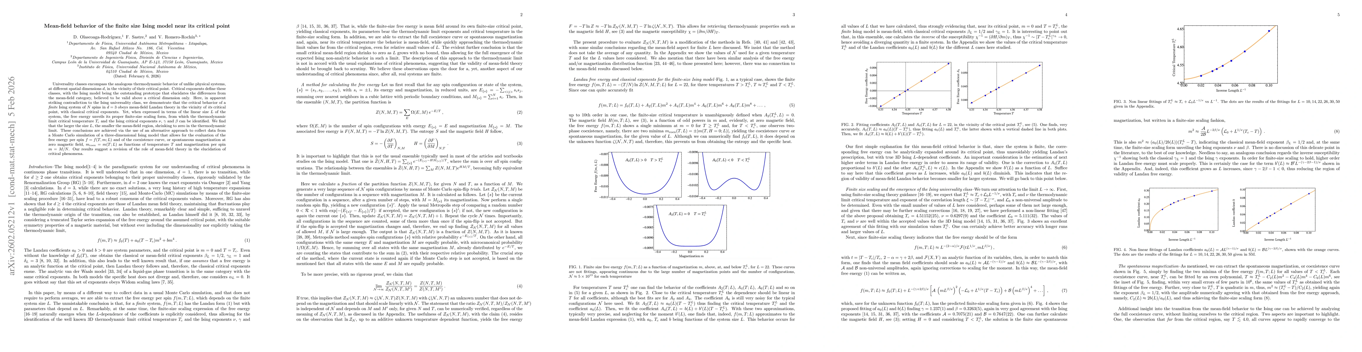 Thumbnail for Mean-field behavior of the finite size Ising model near its critical point