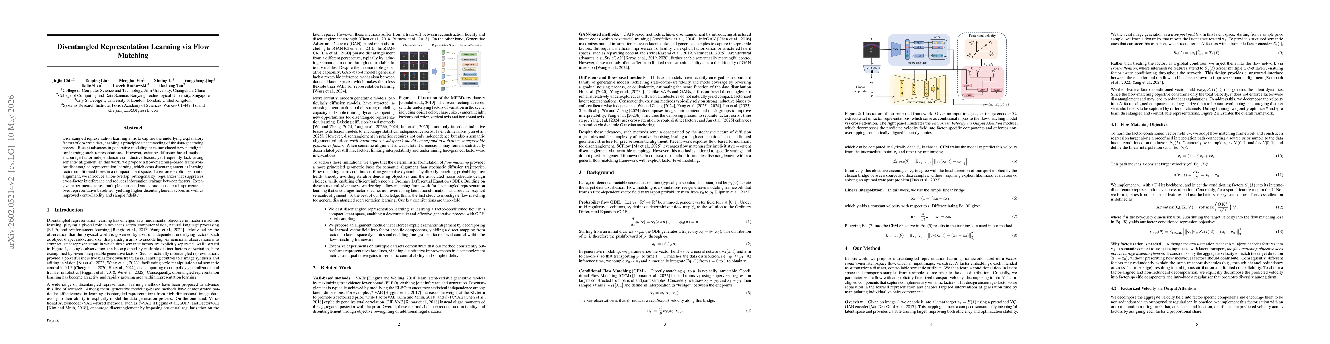 Thumbnail for Disentangled Representation Learning via Flow Matching
