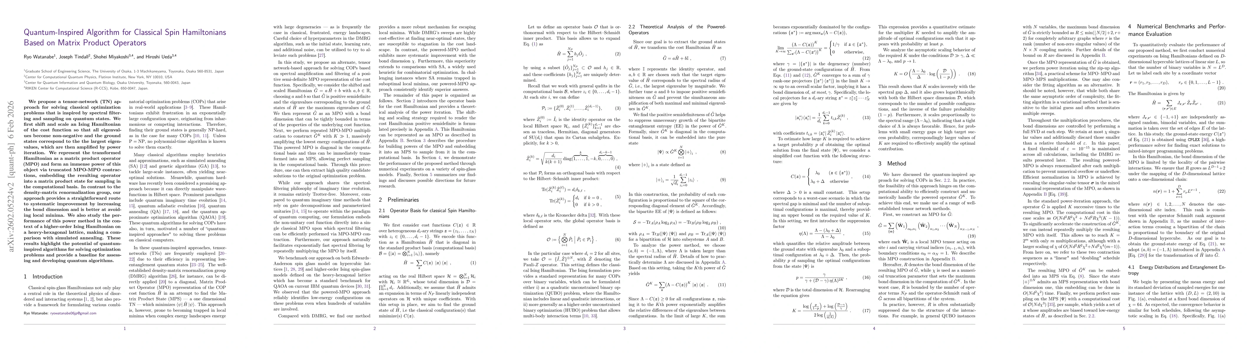 Thumbnail for Quantum-Inspired Algorithm for Classical Spin Hamiltonians Based on Matrix Product Operators