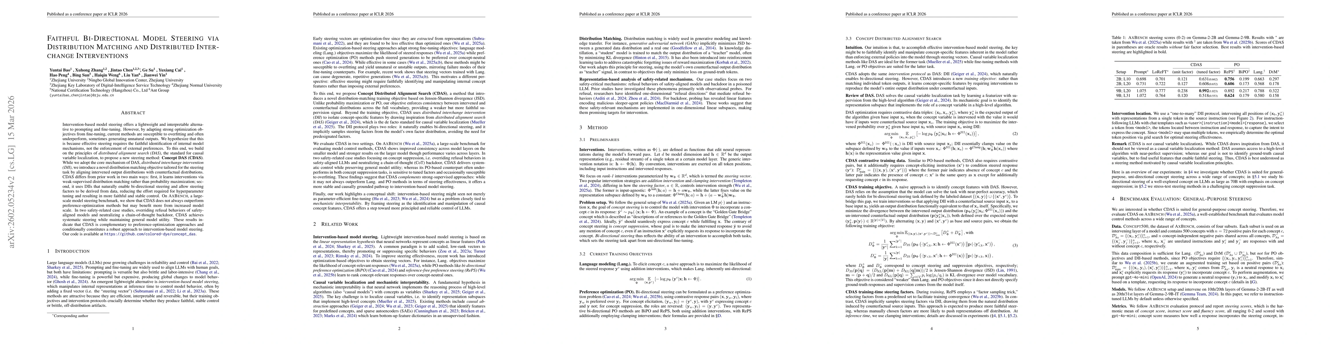 Thumbnail for Faithful Bi-Directional Model Steering via Distribution Matching and Distributed Interchange Interventions