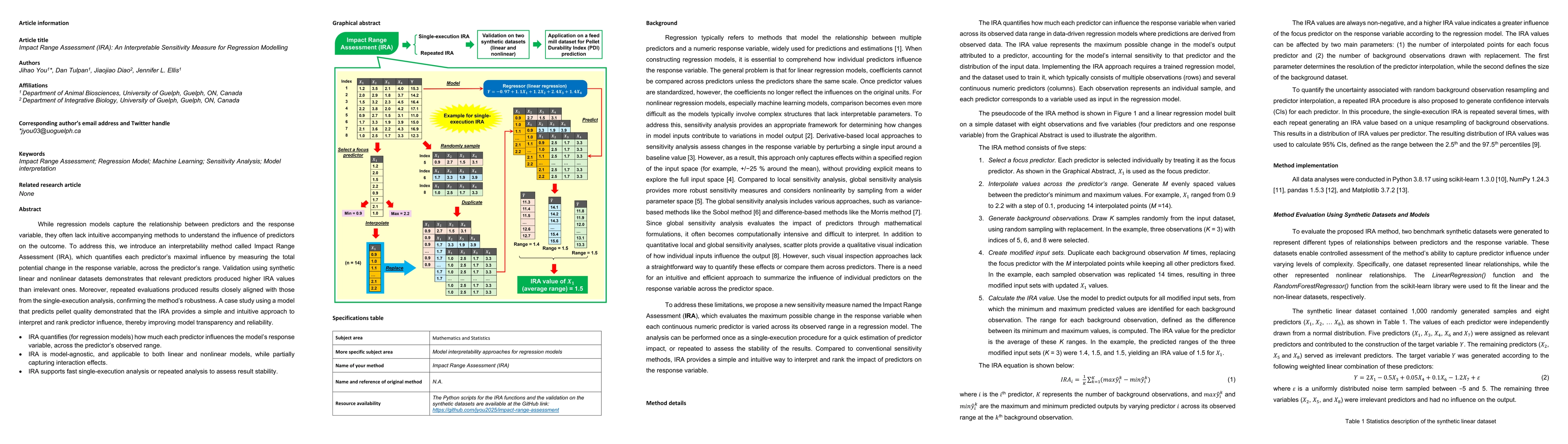 Thumbnail for Impact Range Assessment (IRA): An Interpretable Sensitivity Measure for Regression Modelling