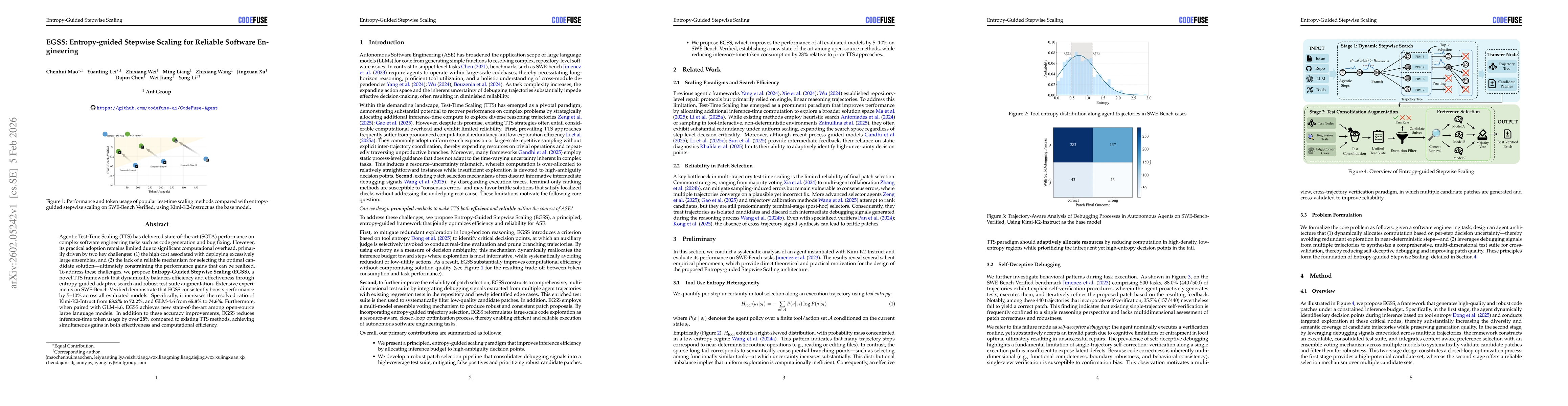 Thumbnail for EGSS: Entropy-guided Stepwise Scaling for Reliable Software Engineering