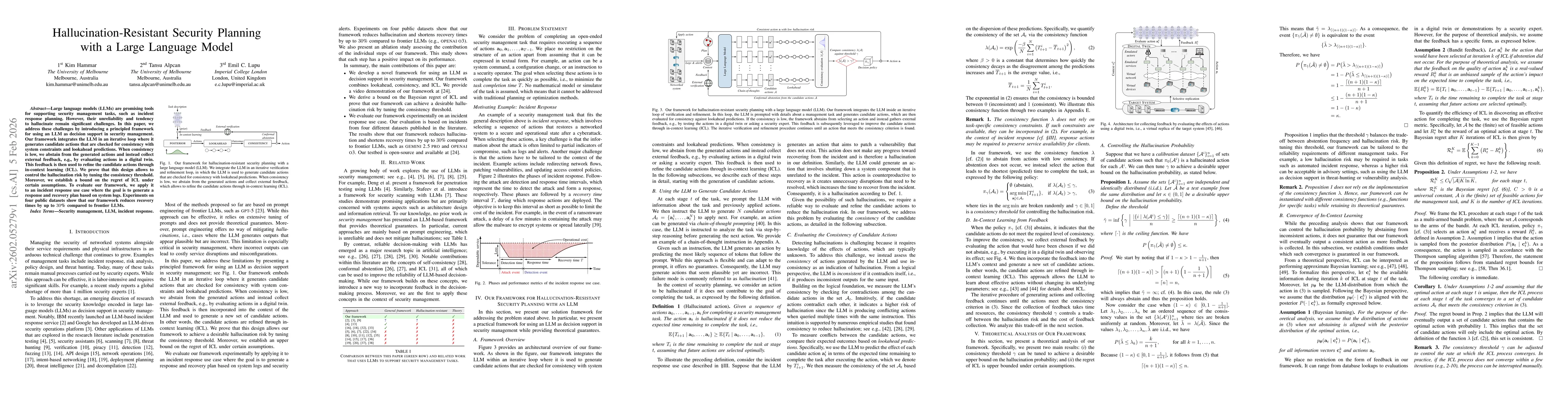 Thumbnail for Hallucination-Resistant Security Planning with a Large Language Model