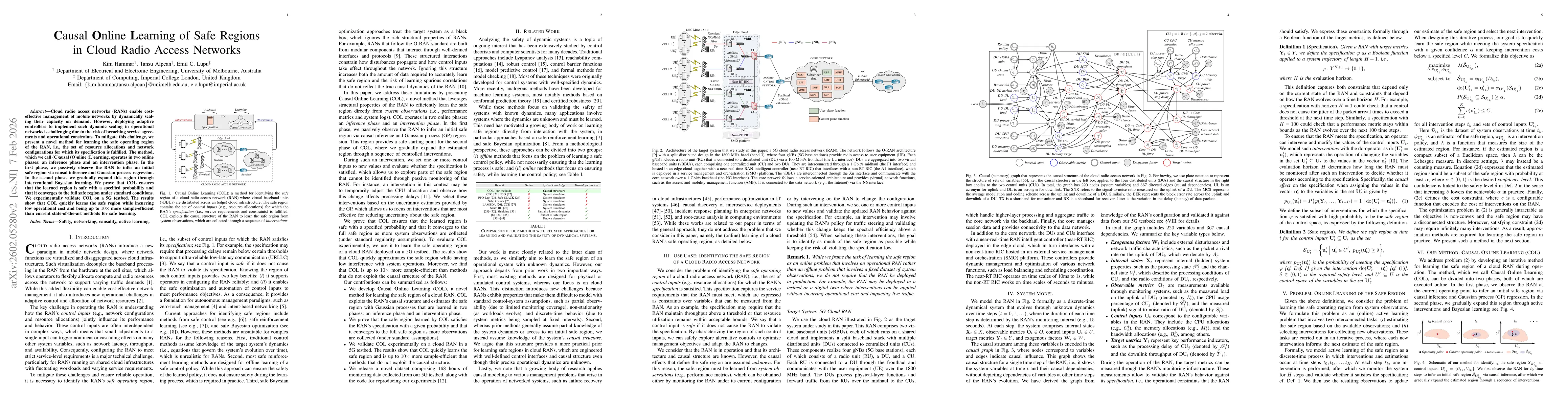 Thumbnail for Causal Online Learning of Safe Regions in Cloud Radio Access Networks