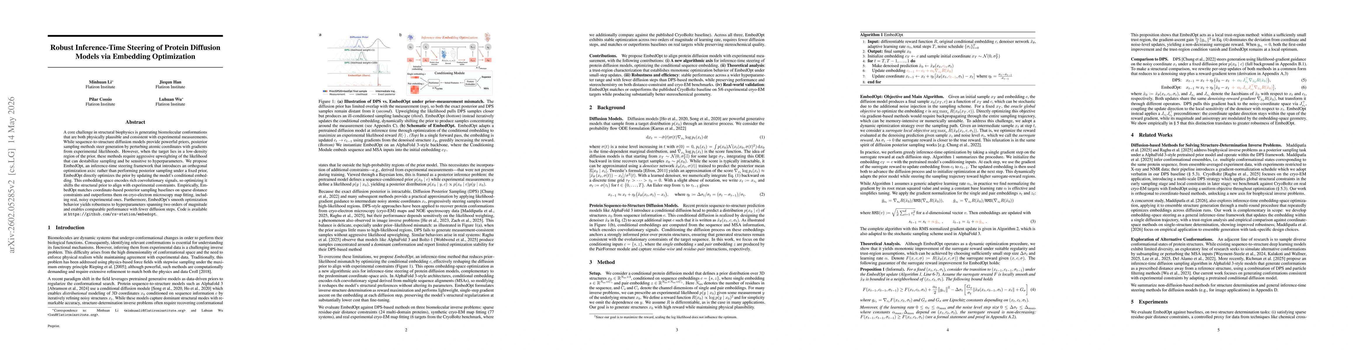 Thumbnail for Robust Inference-Time Steering of Protein Diffusion Models via Embedding Optimization