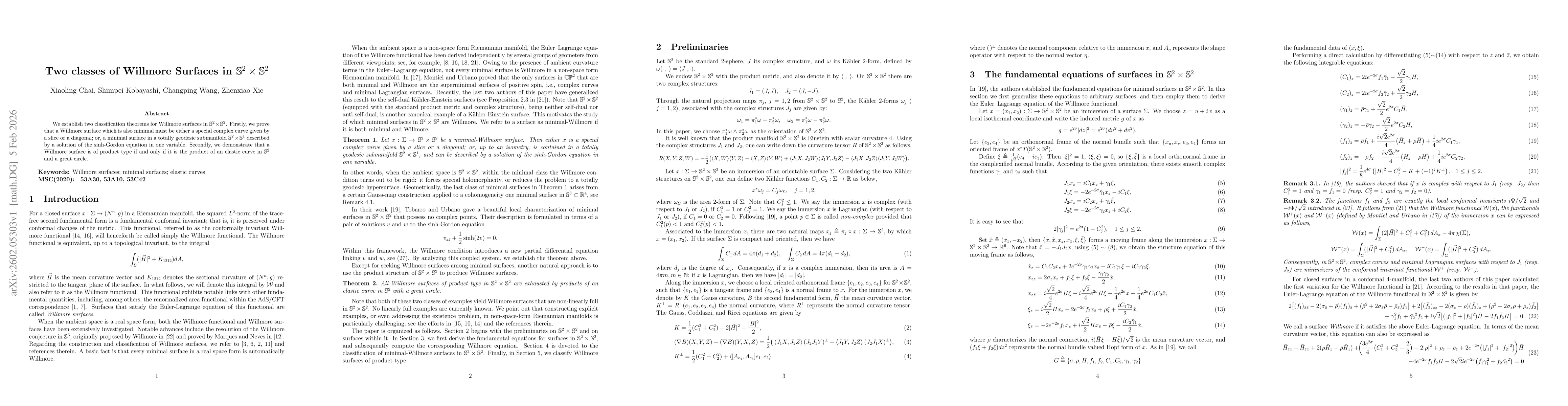 Thumbnail for Two classes of Willmore Surfaces in $\mathbb{S}^2\times \mathbb{S}^2$