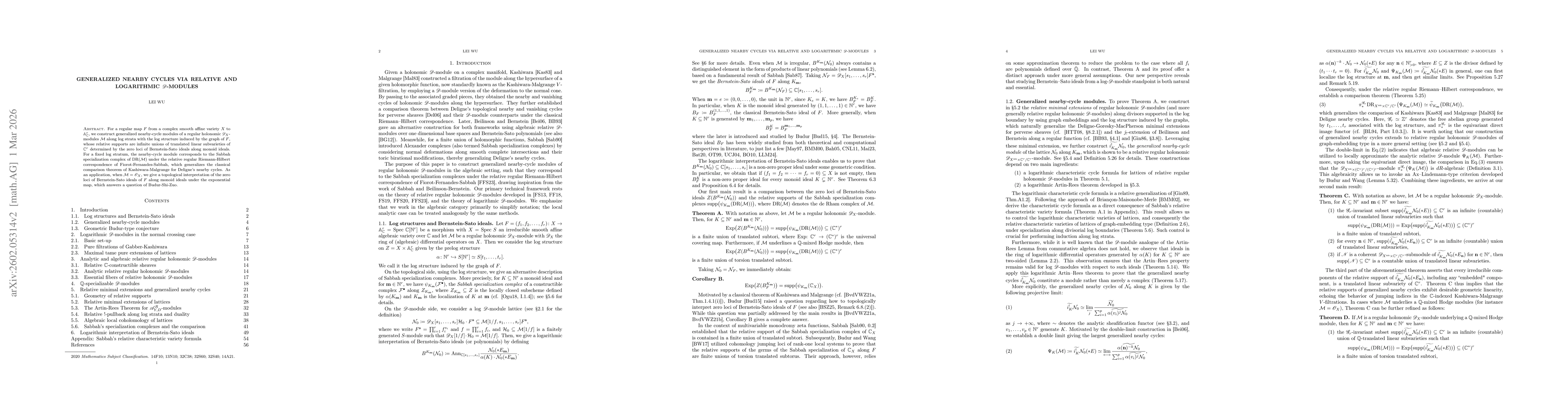 Thumbnail for Generalized nearby cycles via relative and logarithmic $\mathscr{D}$-modules