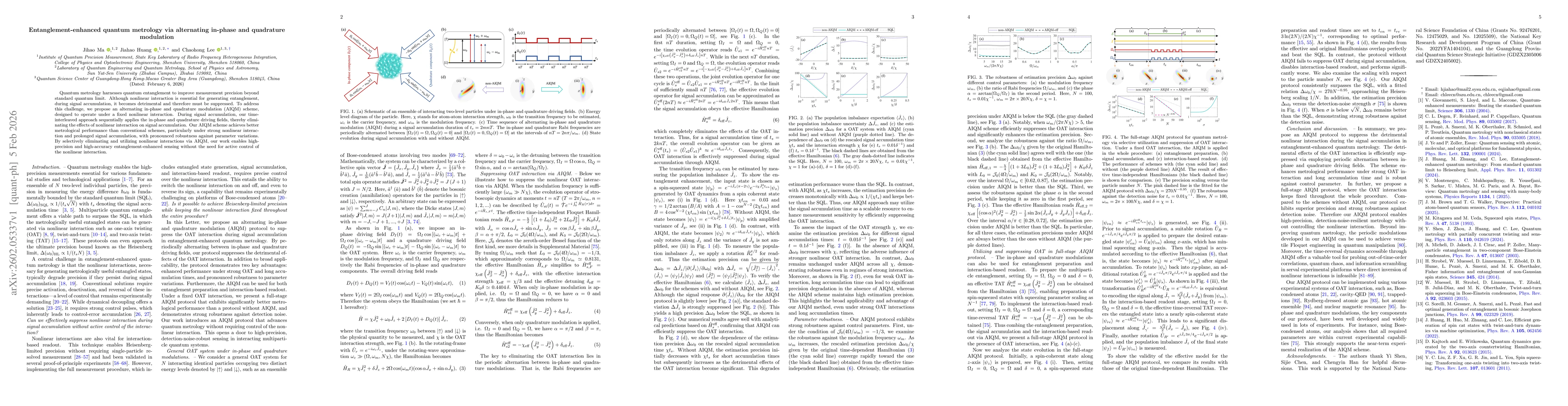 Thumbnail for Entanglement-enhanced quantum metrology via alternating in-phase and quadrature modulation