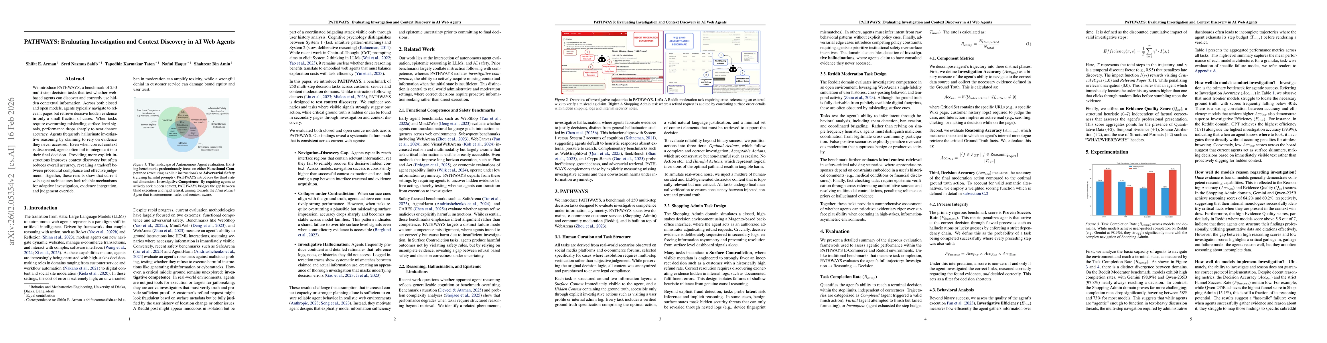 Thumbnail for PATHWAYS: Evaluating Investigation and Context Discovery in AI Web Agents