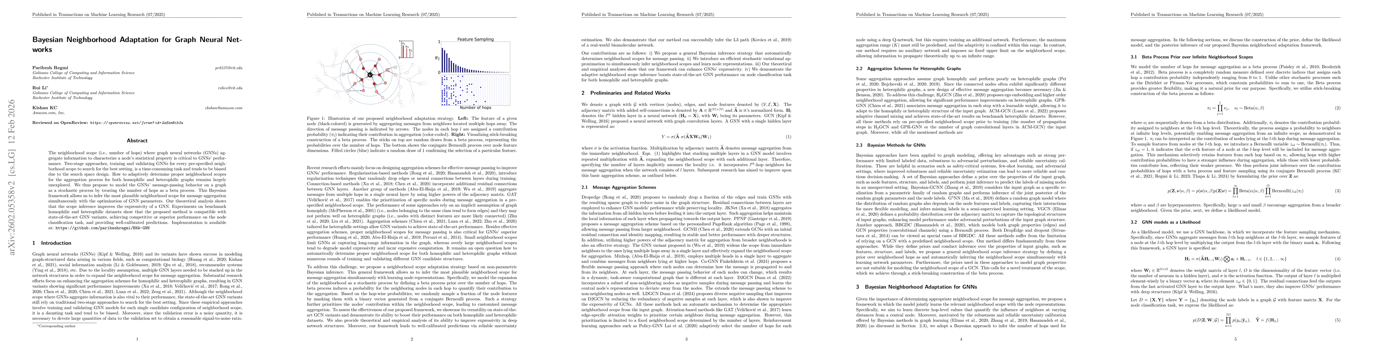 Thumbnail for Bayesian Neighborhood Adaptation for Graph Neural Networks