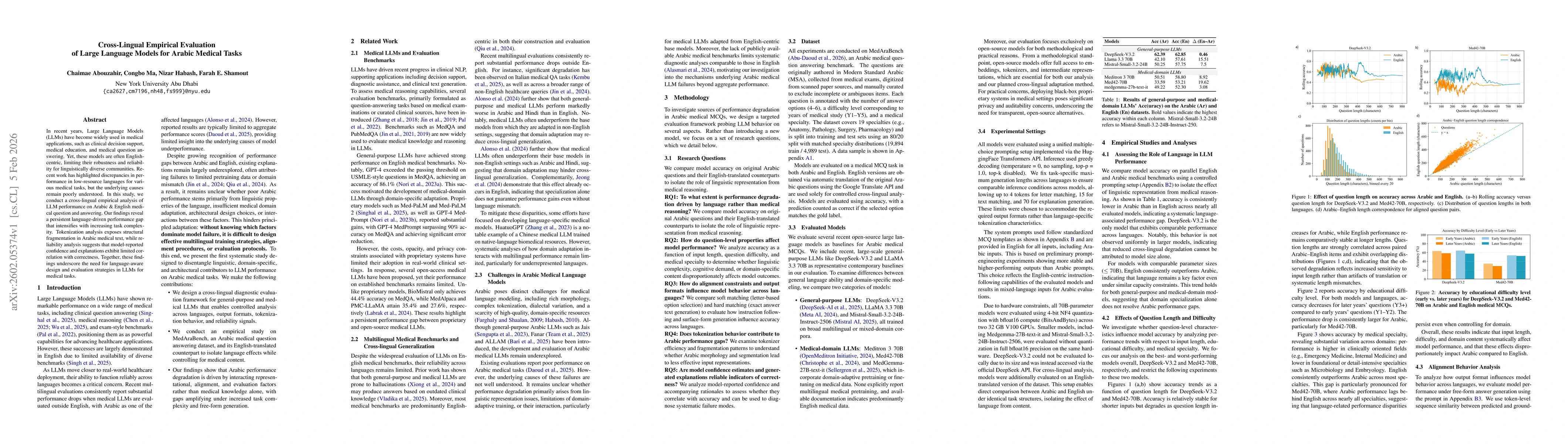 Thumbnail for Cross-Lingual Empirical Evaluation of Large Language Models for Arabic Medical Tasks
