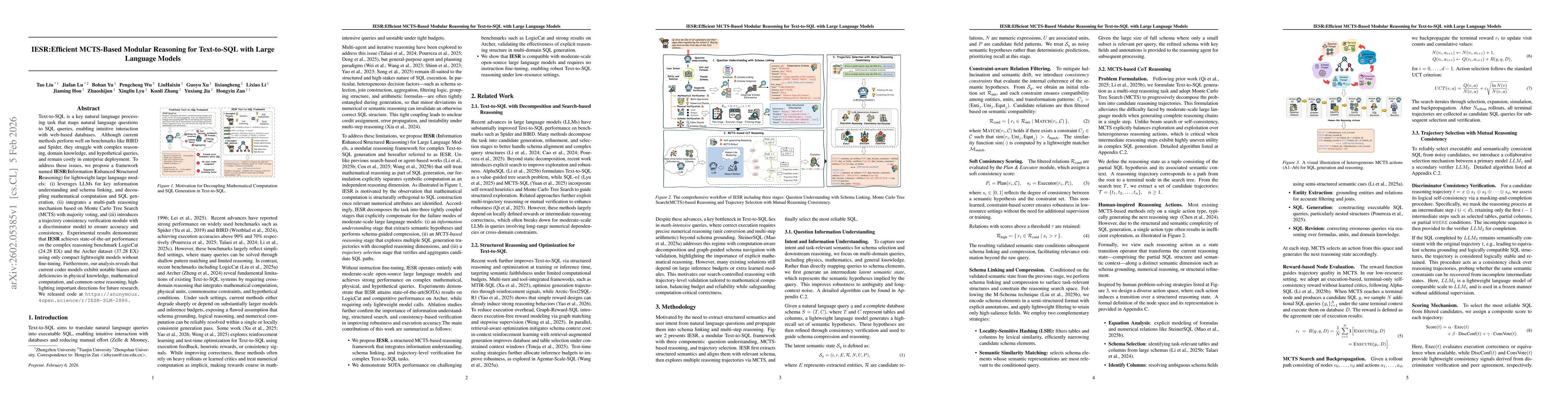 Thumbnail for IESR:Efficient MCTS-Based Modular Reasoning for Text-to-SQL with Large Language Models