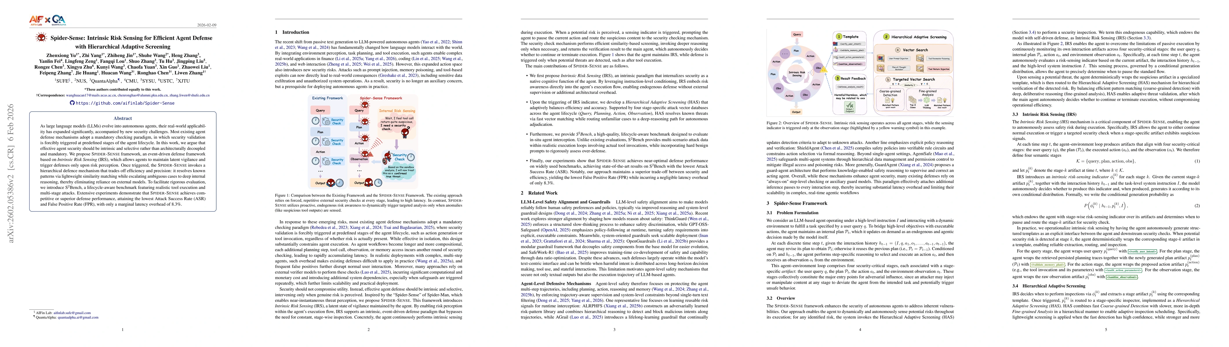 Thumbnail for Spider-Sense: Intrinsic Risk Sensing for Efficient Agent Defense with Hierarchical Adaptive Screening