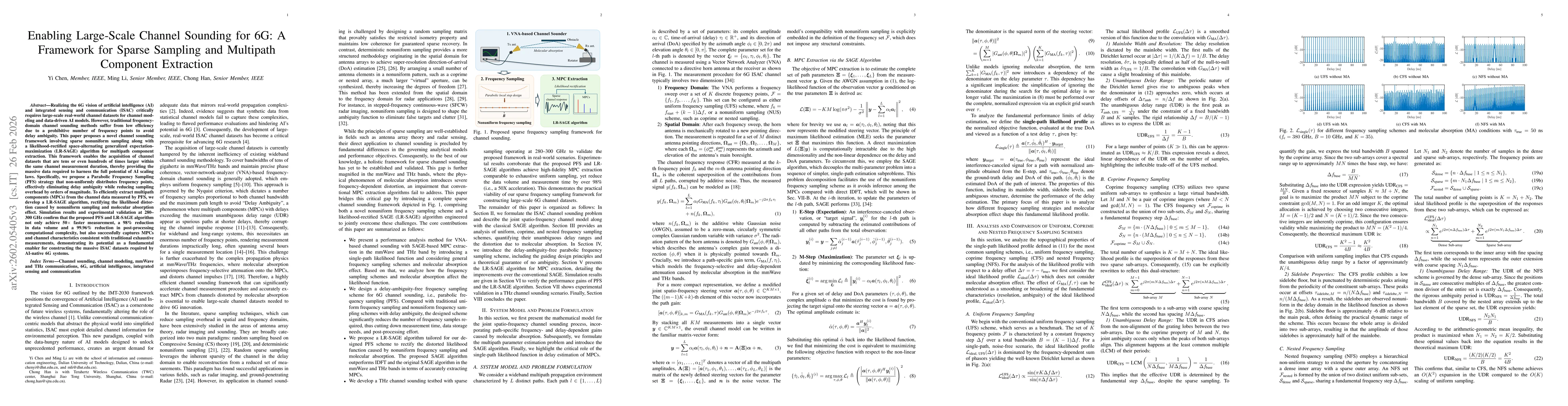 Thumbnail for Enabling Large-Scale Channel Sounding for 6G: A Framework for Sparse Sampling and Multipath Component Extraction