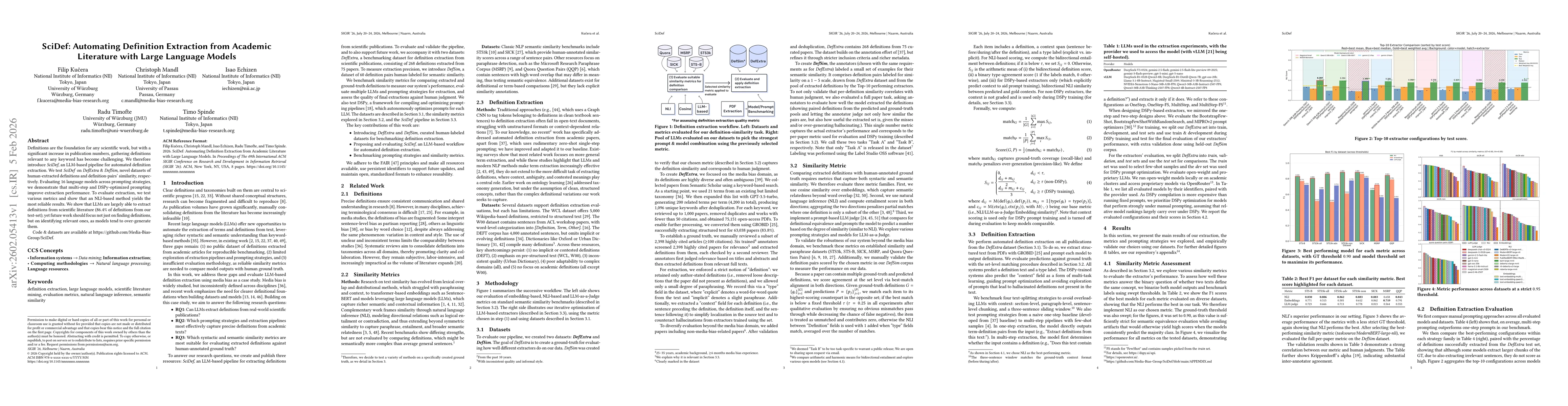 Thumbnail for SciDef: Automating Definition Extraction from Academic Literature with Large Language Models