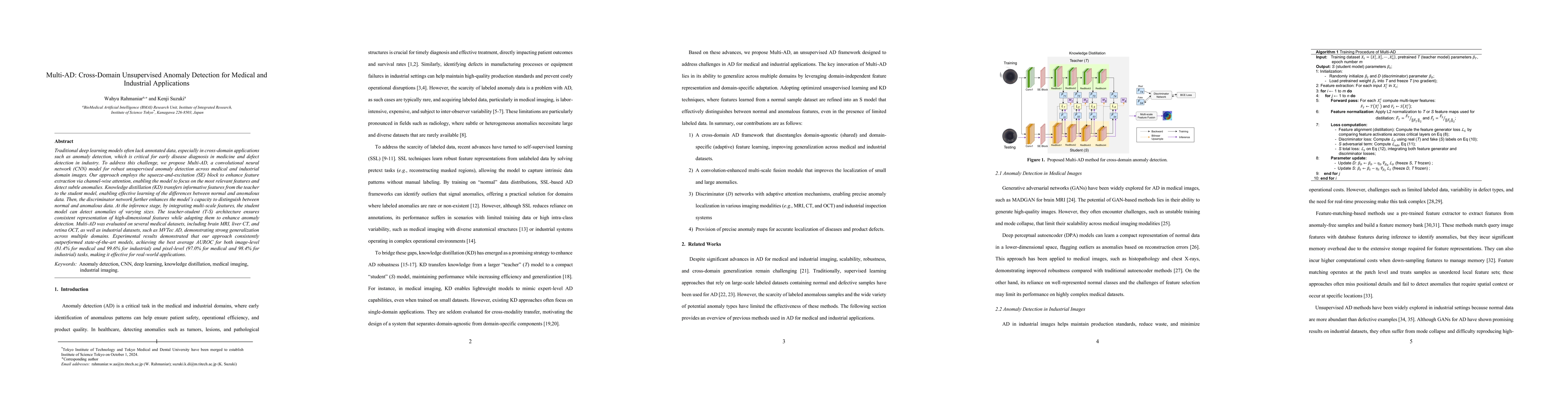 Thumbnail for Multi-AD: Cross-Domain Unsupervised Anomaly Detection for Medical and Industrial Applications