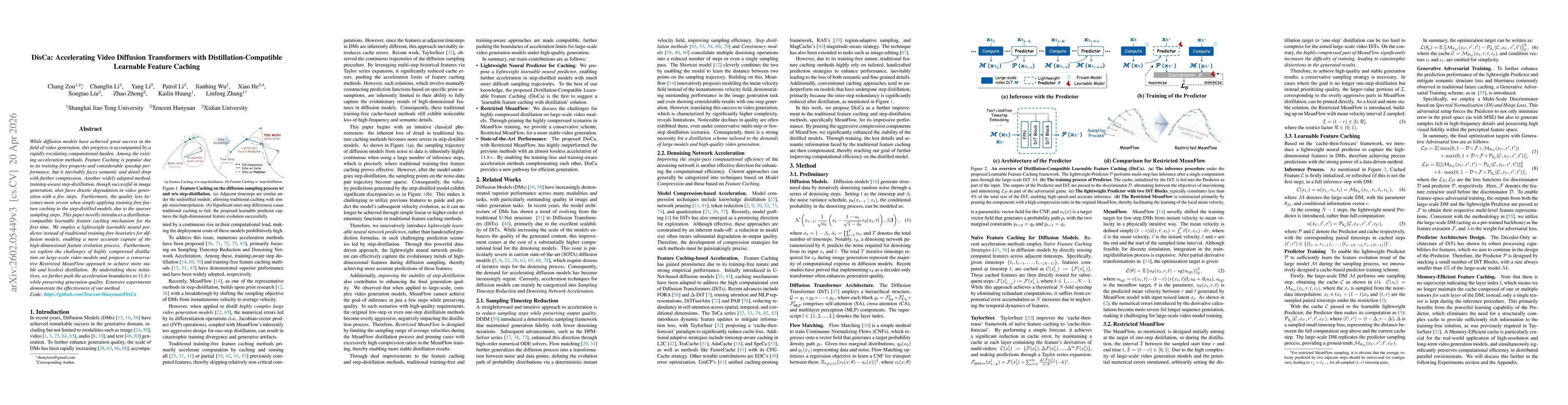 Thumbnail for DisCa: Accelerating Video Diffusion Transformers with Distillation-Compatible Learnable Feature Caching