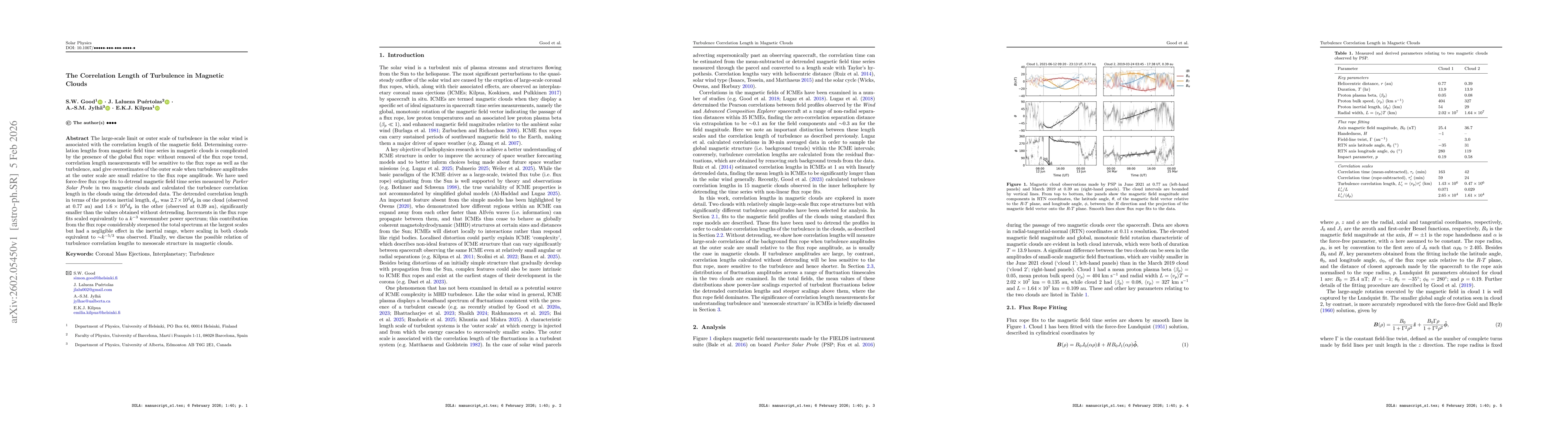 Thumbnail for The Correlation Length of Turbulence in Magnetic Clouds