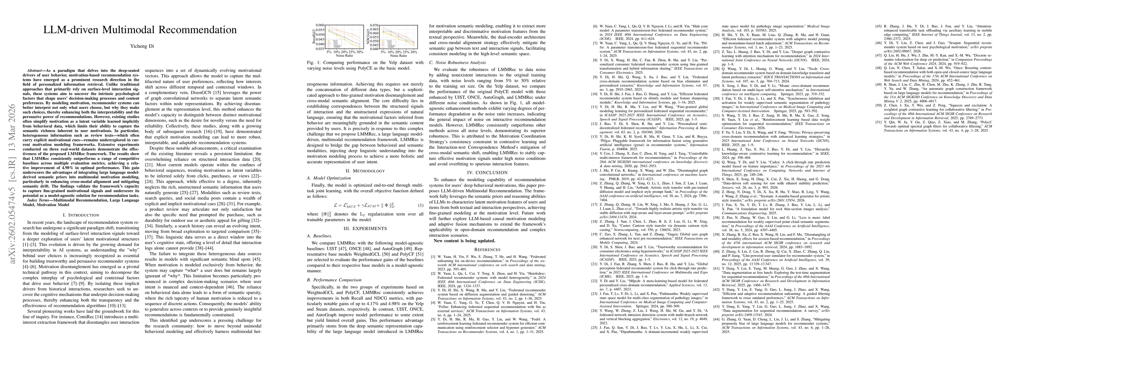 Thumbnail for LMMRec: LLM-driven Motivation-aware Multimodal Recommendation