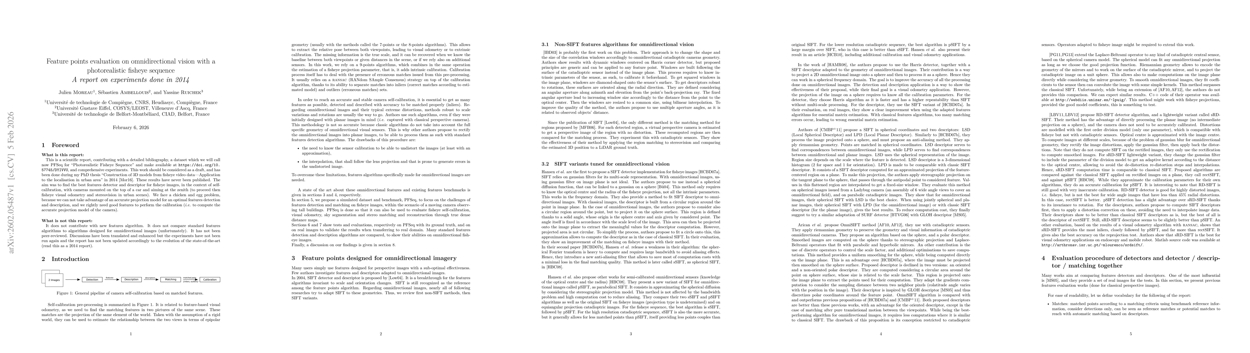 Thumbnail for Feature points evaluation on omnidirectional vision with a photorealistic fisheye sequence -- A report on experiments done in 2014