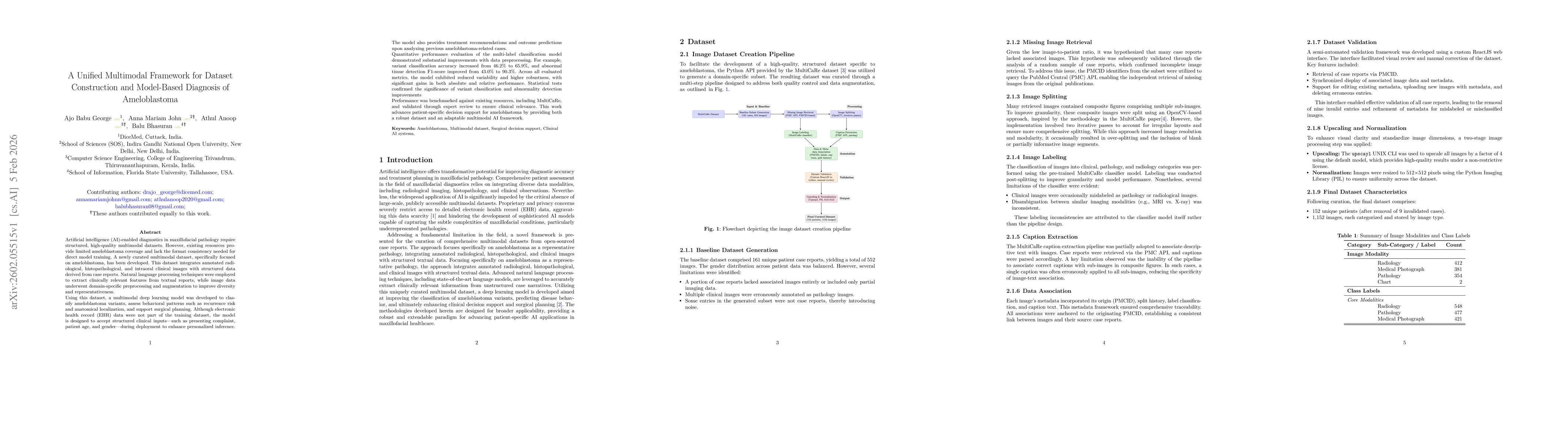 Thumbnail for A Unified Multimodal Framework for Dataset Construction and Model-Based Diagnosis of Ameloblastoma